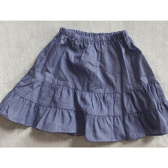 Castles and Crowns ruffle skirt navy blue gingham NWOT 3T - Picture 1 of 3